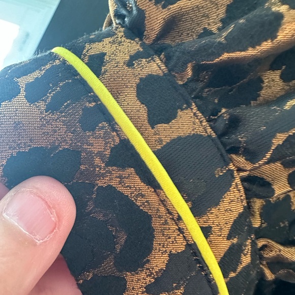 For Love And Lemons Brown Black Puff Sleeve Mini Dress - Picture 4 of 7